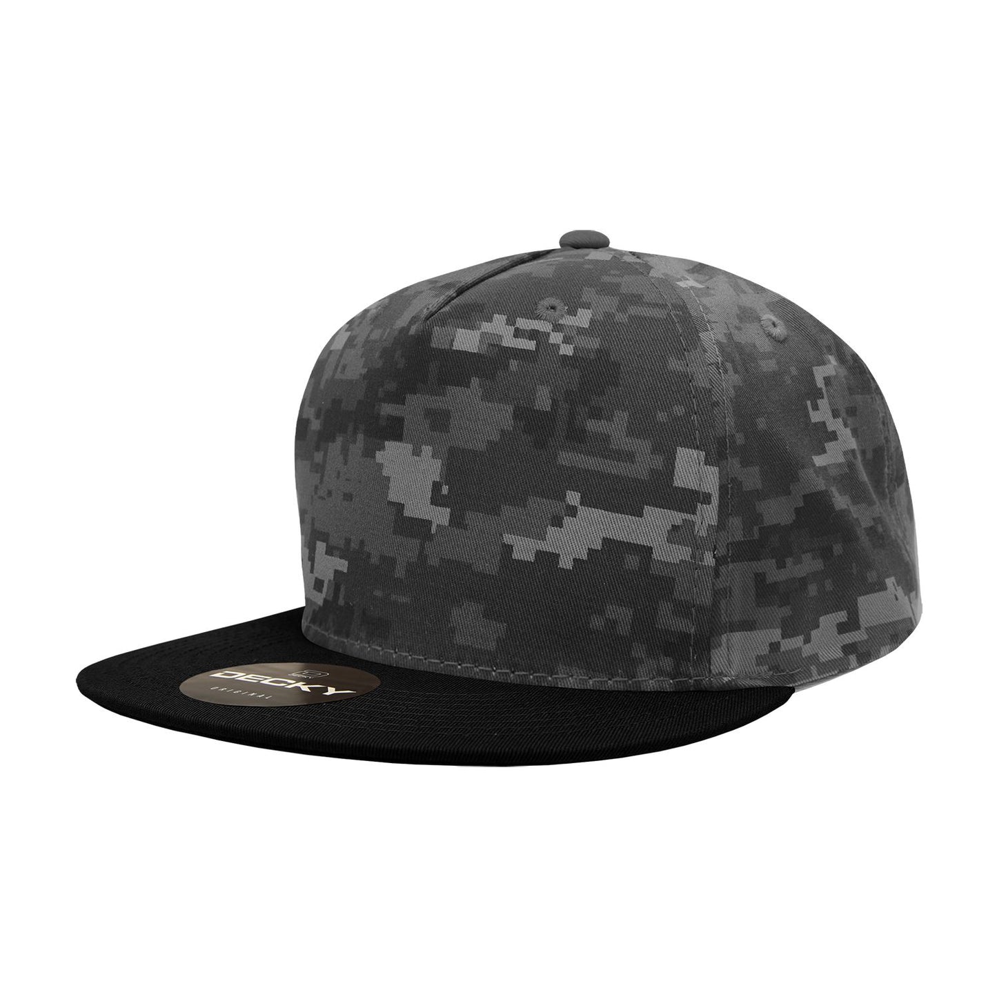 Decky 1064 5 Panel Flat Bill Hat Cotton Snapback - Blank