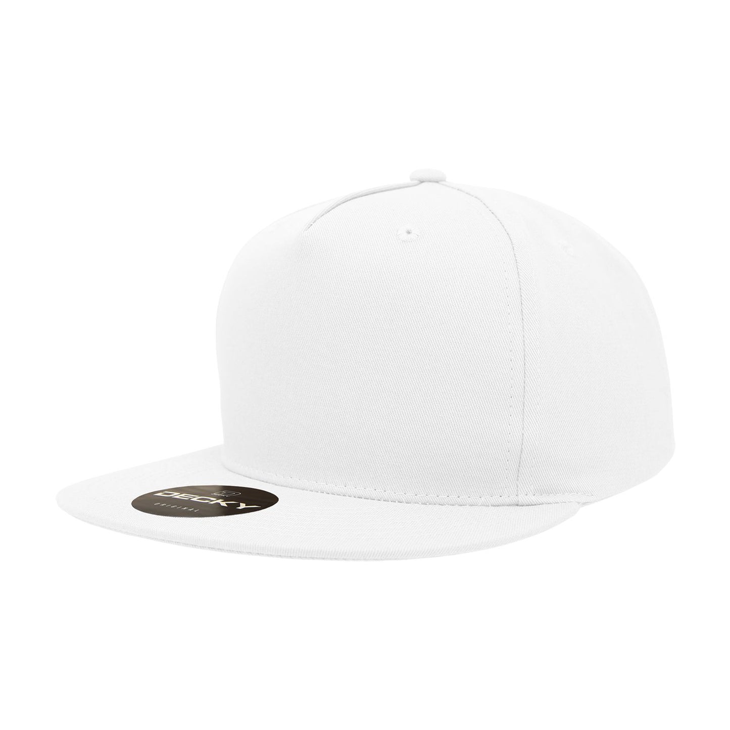 Decky 1064 5 Panel Flat Bill Hat Cotton Snapback - Blank