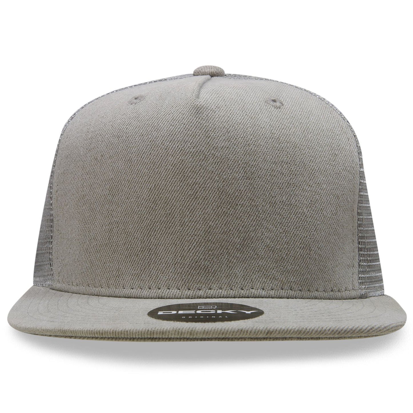 Decky 1082 5 Panel High Profile Structured Denim Trucker Hat - Blank