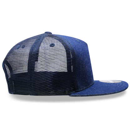 Decky 1082 5 Panel High Profile Structured Denim Trucker Hat - Blank