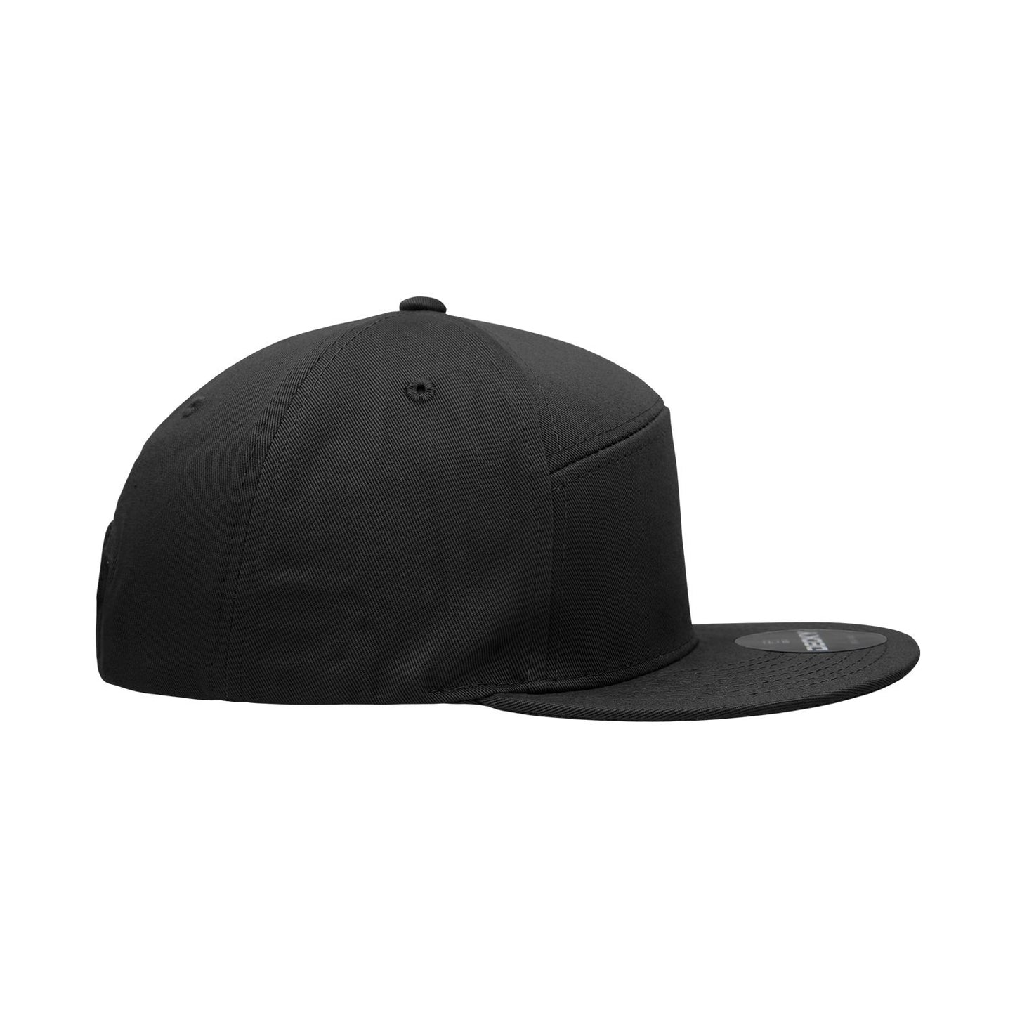 Decky 1098 7 Panel Flat Bill Hat Snapback, 7 Panel High Profile Structured Cap - Blank