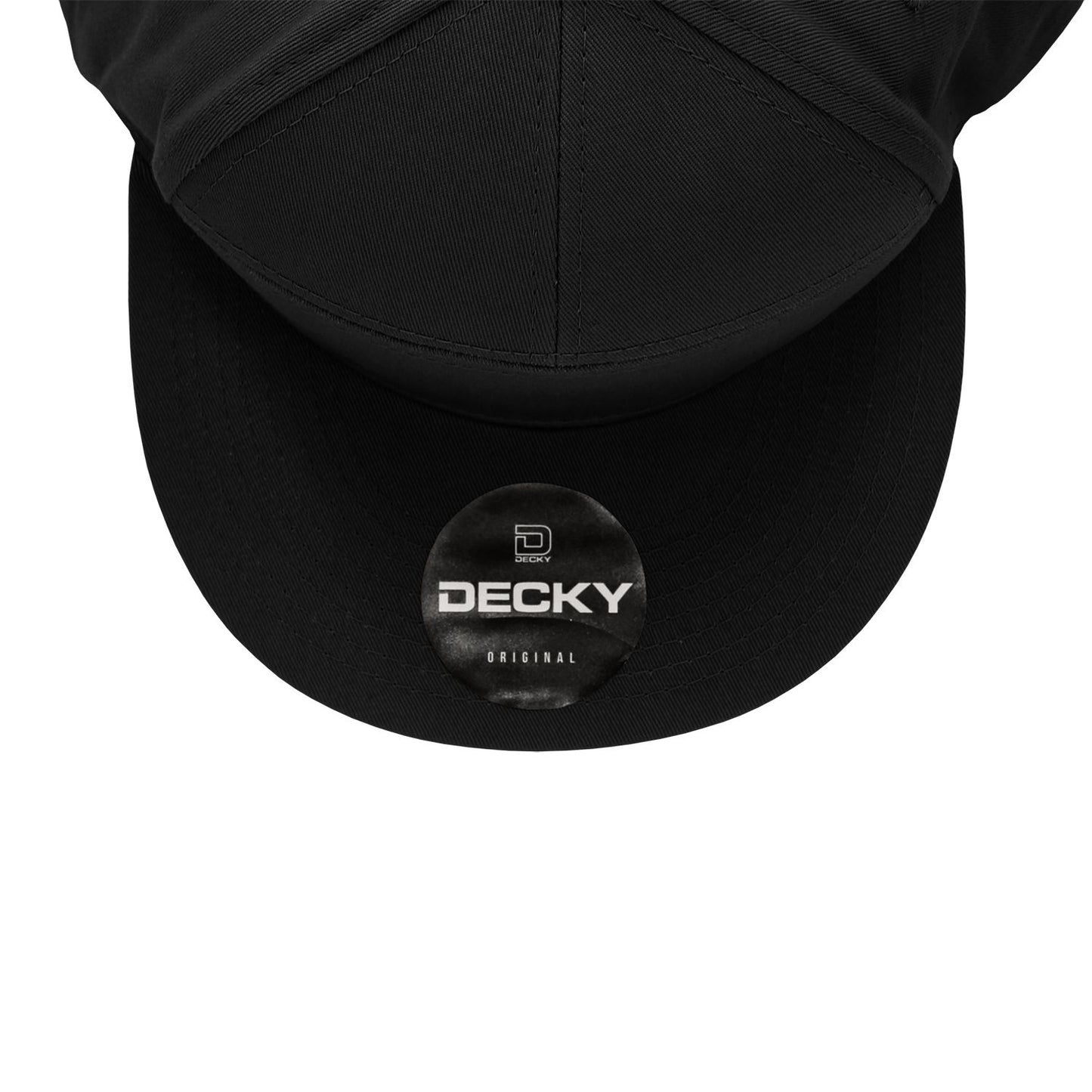 Decky 1098 7 Panel Flat Bill Hat Snapback, 7 Panel High Profile Structured Cap - Blank