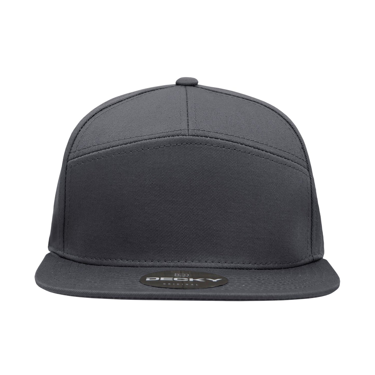 Decky 1098 7 Panel Flat Bill Hat Snapback, 7 Panel High Profile Structured Cap - Blank