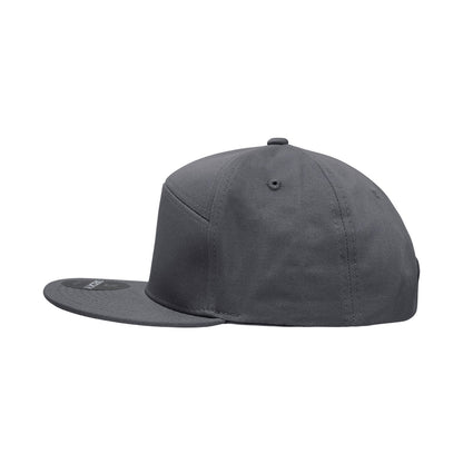 Decky 1098 7 Panel Flat Bill Hat Snapback, 7 Panel High Profile Structured Cap - Blank