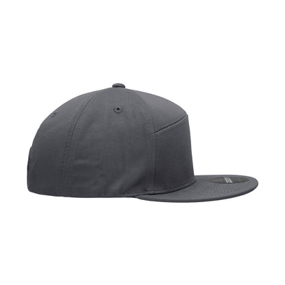 Decky 1098 7 Panel Flat Bill Hat Snapback, 7 Panel High Profile Structured Cap - Blank