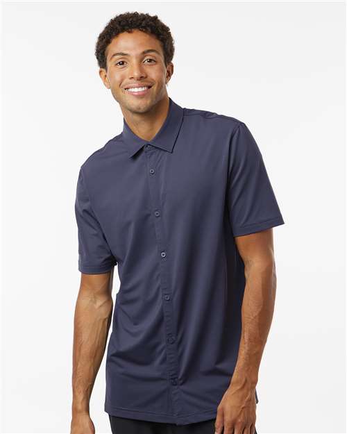 Adidas A595 Men's Full Button Down Short Sleeve Shirt