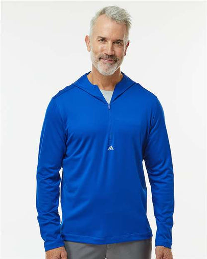 Adidas A596 Men's Lightweight Quarter-Zip Hooded Pullover