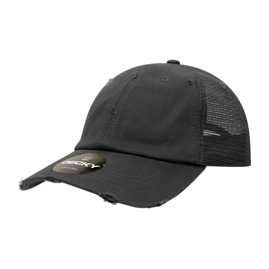Decky 110 6 Panel Low Profile Relaxed Vintage Trucker Cap - Blank - Star Hats & Embroidery