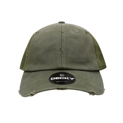 Decky 110 6 Panel Low Profile Relaxed Vintage Trucker Cap - Blank