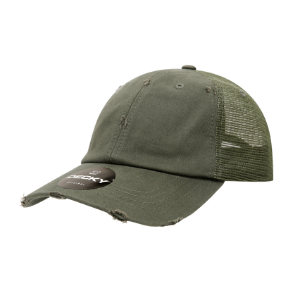 Decky 110 6 Panel Low Profile Relaxed Vintage Trucker Cap - Blank