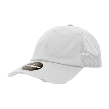 Decky 110 6 Panel Low Profile Relaxed Vintage Trucker Cap - Blank