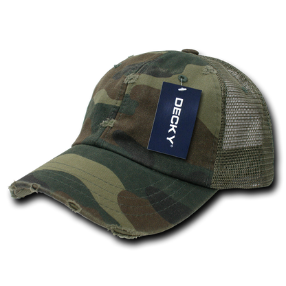 Decky 110 6 Panel Low Profile Relaxed Vintage Trucker Cap - Blank