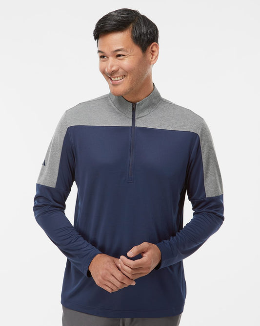 Adidas A552 Men's Ultimate365 Lightweight Colorblocked Quarter-Zip Pullover