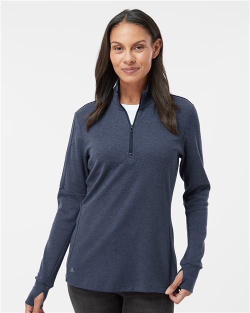 Adidas A555 Women's 3-Stripes Quarter-Zip Sweater Pullover
