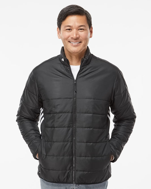 Adidas A570 Men's 3-Stripes Puffer Full-Zip Jacket