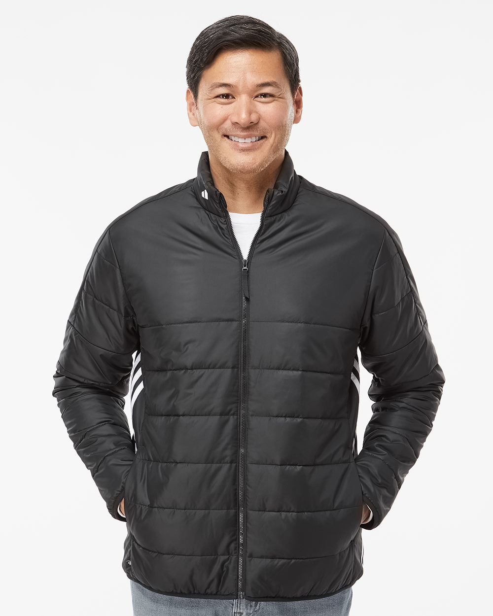 Adidas A570 Men's 3-Stripes Puffer Full-Zip Jacket