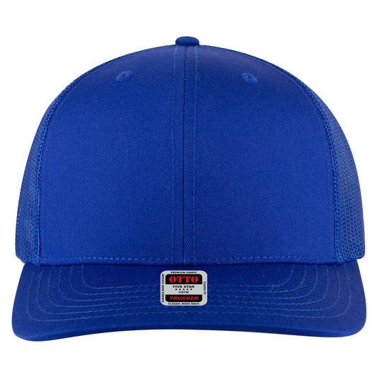 Otto Cap 112-1 6 Panel Mid Profile Mesh Back Trucker Hat - Blank