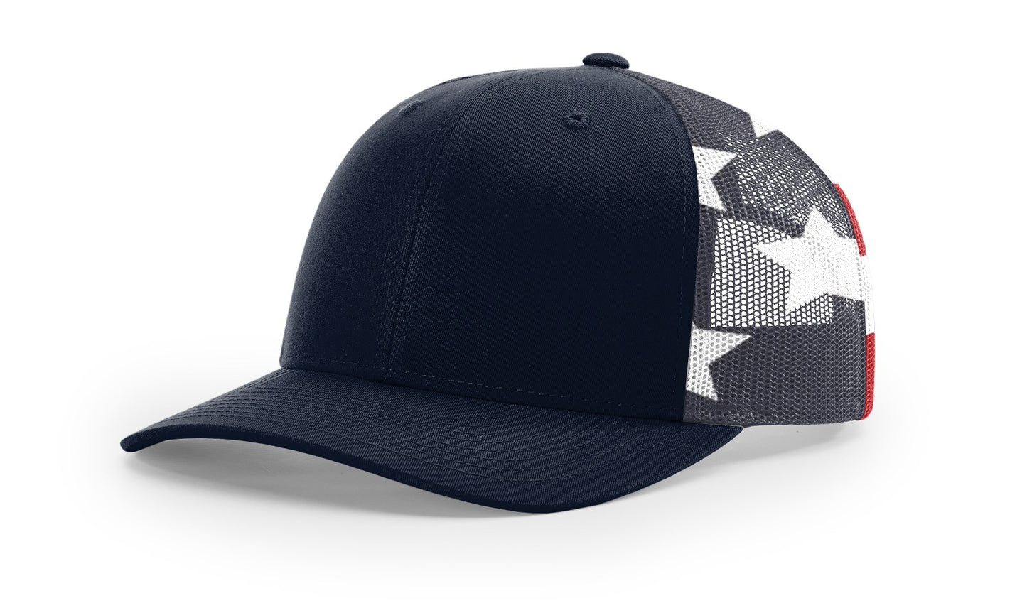 Richardson 112PM Printed Mesh Back Trucker Cap Snapback Hat - Blank