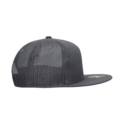 Decky 1133 7 Panel Trucker Hat Flat Bill Snapback - Blank