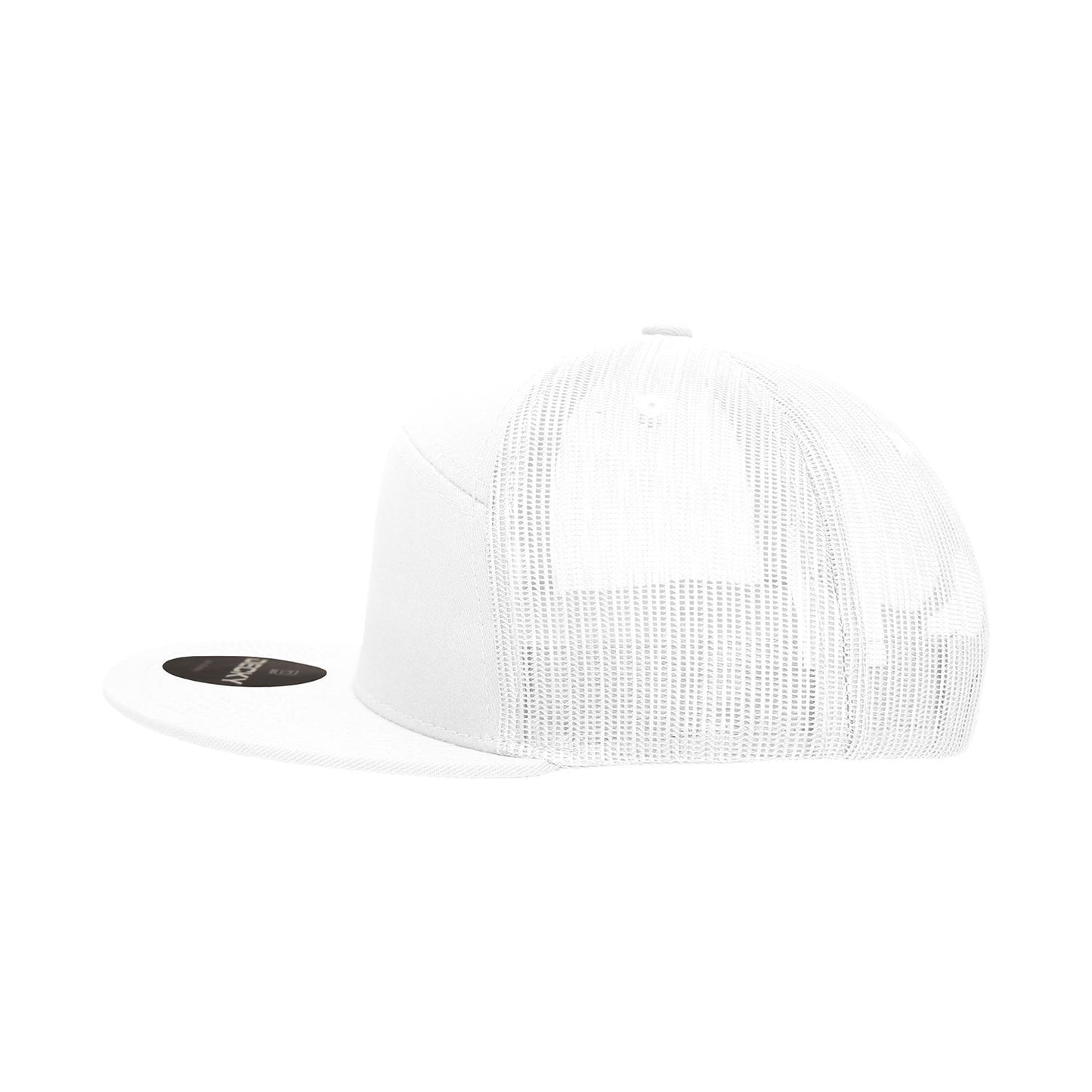 Decky 1133 7 Panel Trucker Hat Flat Bill Snapback - Blank