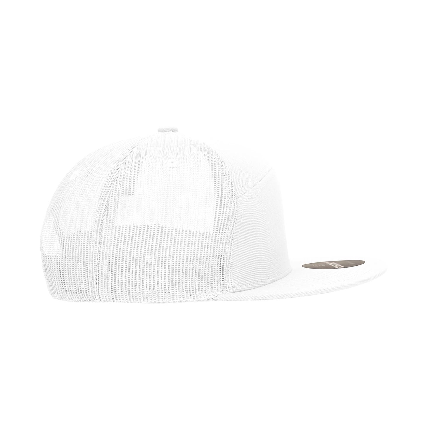 Decky 1133 7 Panel Trucker Hat Flat Bill Snapback - Blank