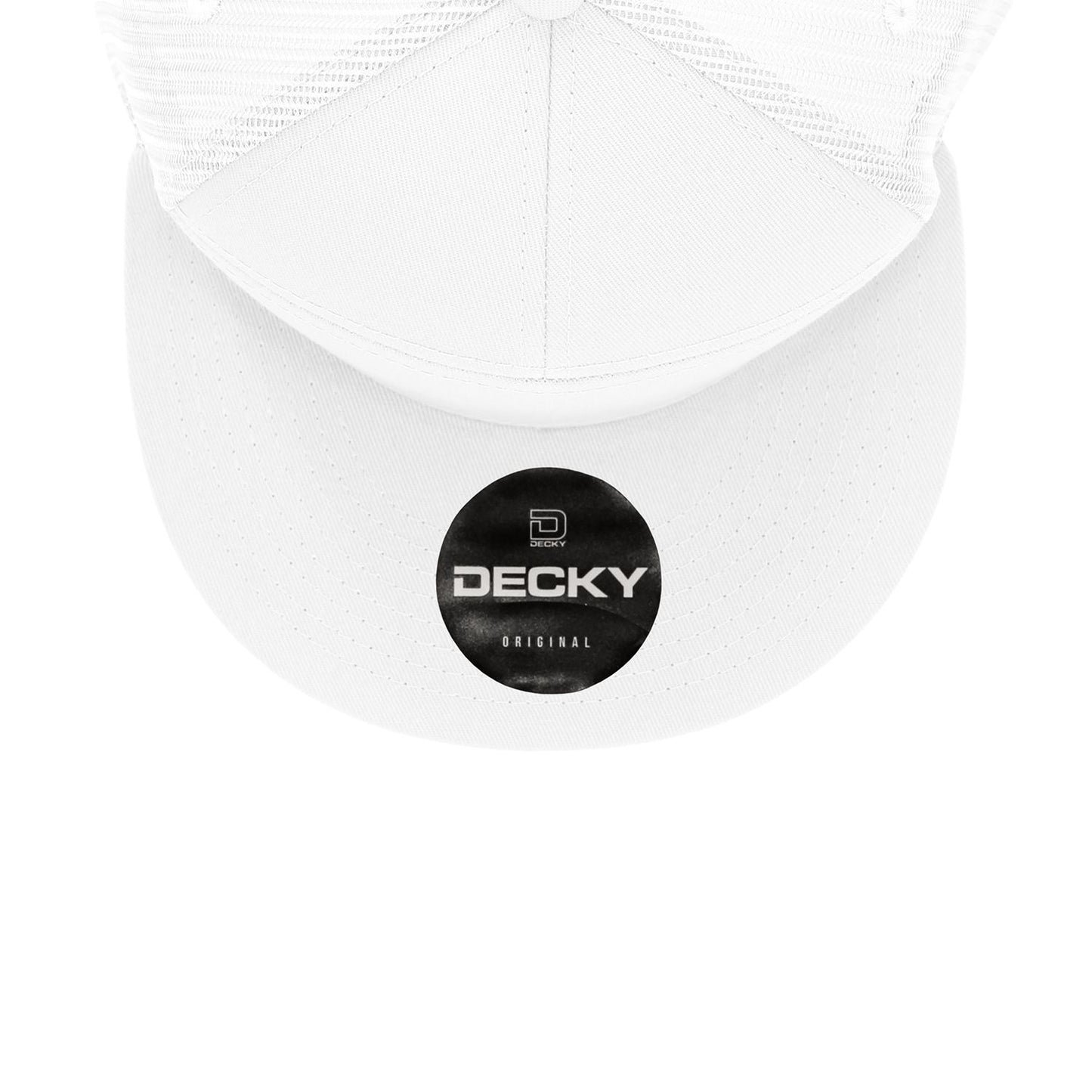 Decky 1133 7 Panel Trucker Hat Flat Bill Snapback - Blank