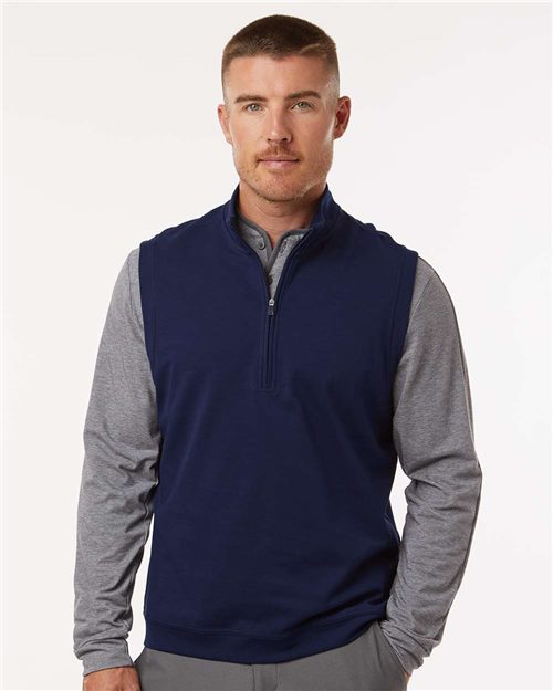 Adidas A599 Men's Club Quarter-Zip Vest - Star Hats & Embroidery