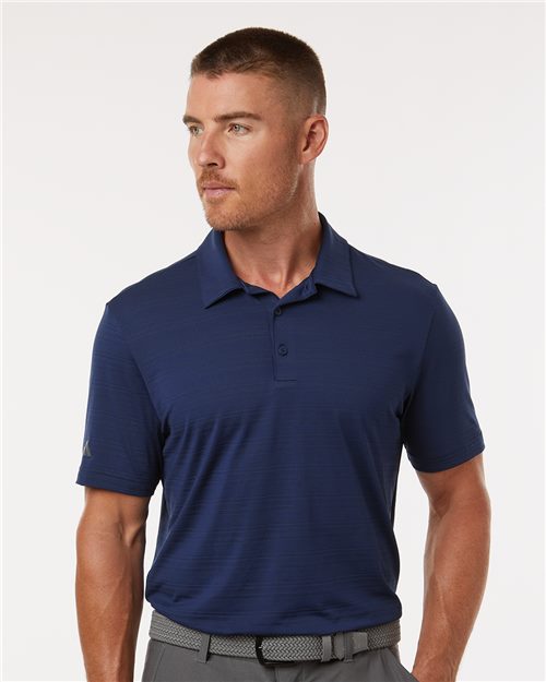 Adidas A704 Men's Textured Stripe Polo - Star Hats & Embroidery