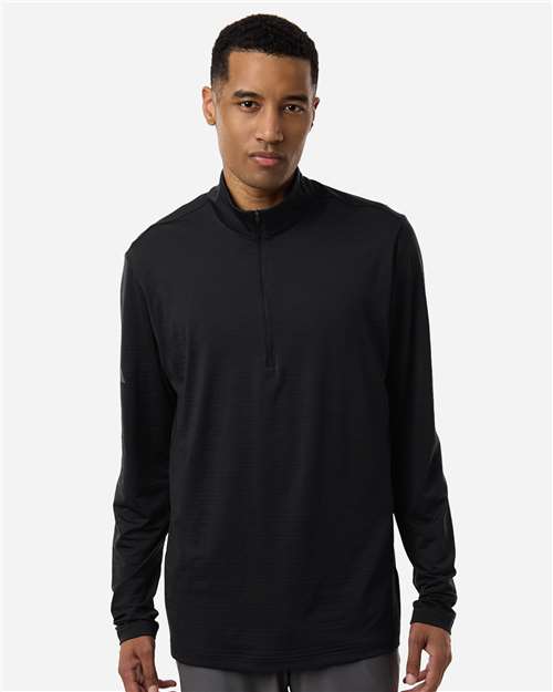 Adidas A708 Men's Textured Stripe Quarter-Zip Pullover