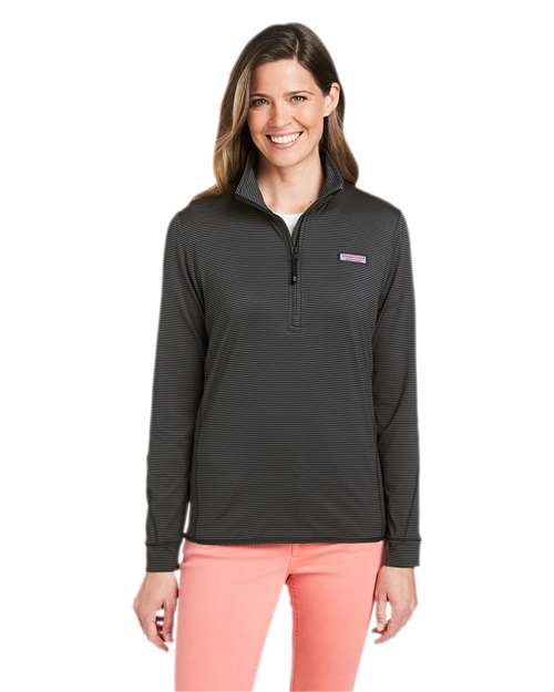 vineyard vines K002521 Women's Microstripe Sankaty Half-Zip Pullover