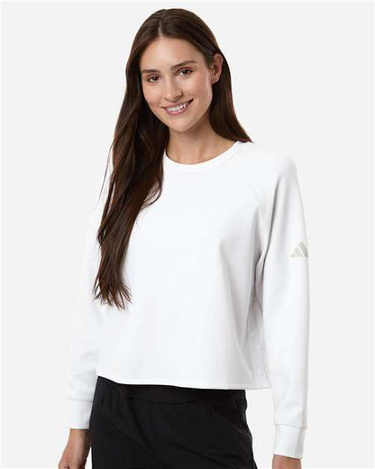 Adidas A1014 Women's Beyond Side-Snap Crewneck Sweatshirt