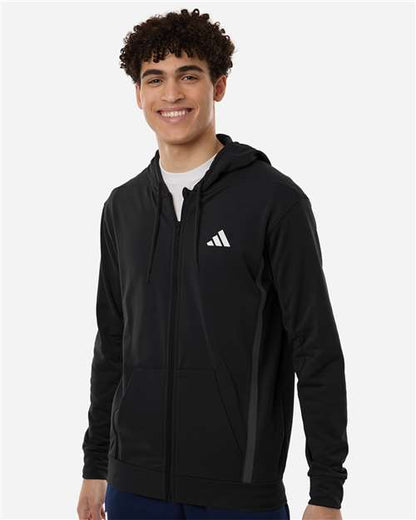 Adidas AT208 Men's Game & Go Fleece Full-Zip Hooded Sweatshirt