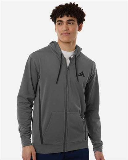 Adidas AT208 Men's Game & Go Fleece Full-Zip Hooded Sweatshirt