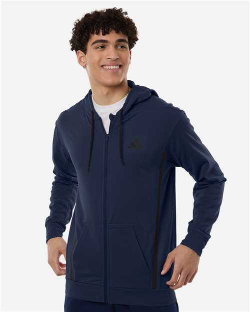 Adidas AT208 Men's Game & Go Fleece Full-Zip Hooded Sweatshirt