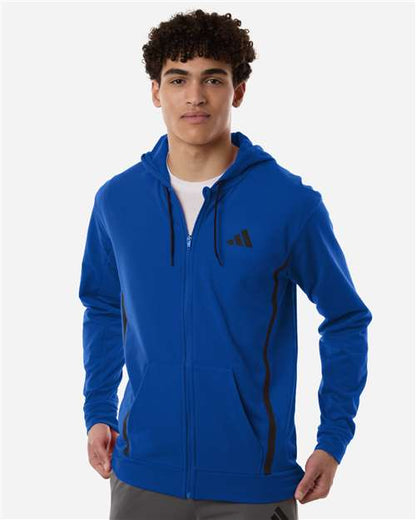 Adidas AT208 Men's Game & Go Fleece Full-Zip Hooded Sweatshirt