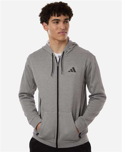 Adidas AT208 Men's Game & Go Fleece Full-Zip Hooded Sweatshirt
