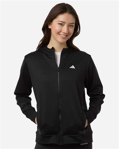 Adidas AT209 Women's Game & Go Fleece Full-Zip Hooded Sweatshirt