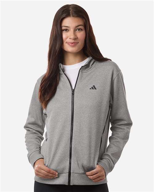 Adidas AT209 Women's Game & Go Fleece Full-Zip Hooded Sweatshirt
