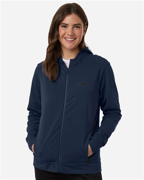 Adidas AT209 Women's Game & Go Fleece Full-Zip Hooded Sweatshirt