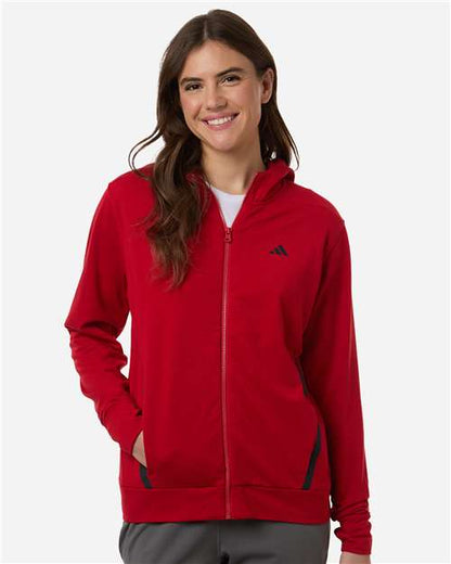 Adidas AT209 Women's Game & Go Fleece Full-Zip Hooded Sweatshirt