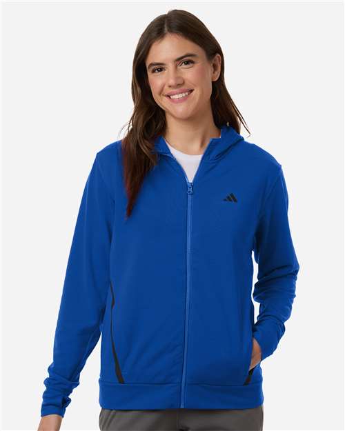 Adidas AT209 Women's Game & Go Fleece Full-Zip Hooded Sweatshirt