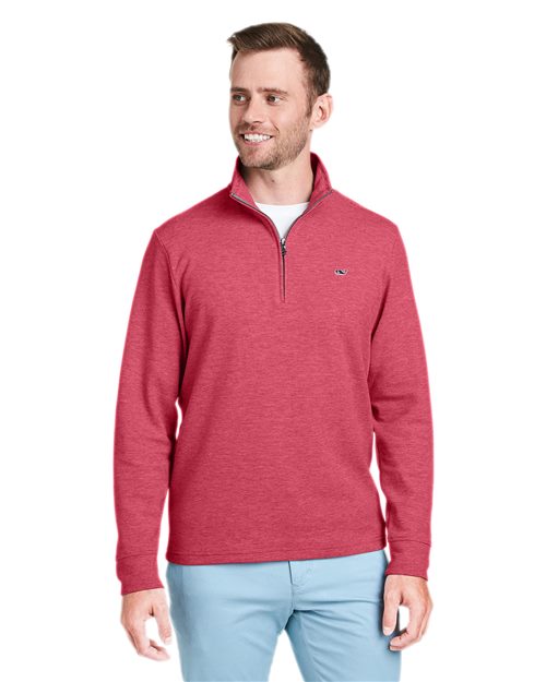 vineyard vines K002708 Men's Saltwater Quarter-Zip Pullover - Star Hats & Embroidery