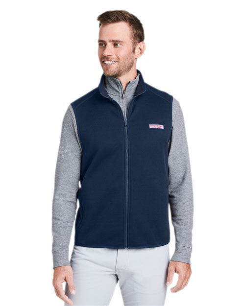 vineyard vines K002713 Men's Mountain Sweater Fleece Vest - Star Hats & Embroidery