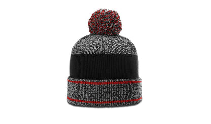Richardson 148 Heathered Beanie with Cuff & Pom - Blank