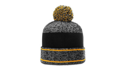 Richardson 148 Heathered Beanie with Cuff & Pom - Blank