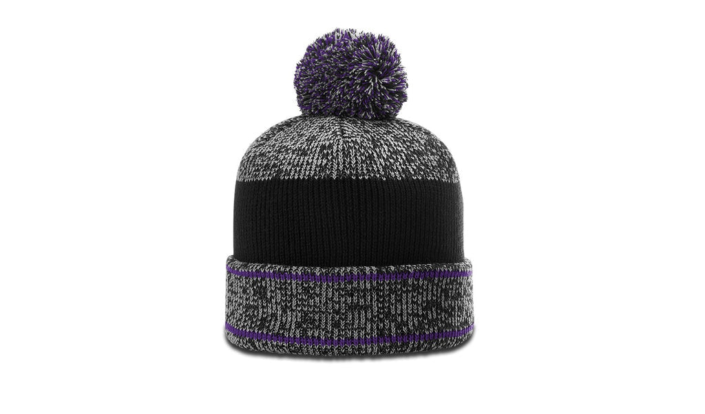 Richardson 148 Heathered Beanie with Cuff & Pom - Blank