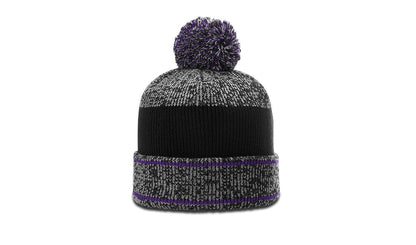 Richardson 148 Heathered Beanie with Cuff & Pom - Blank