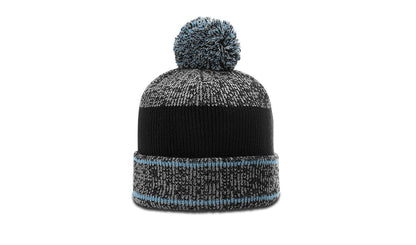 Richardson 148 Heathered Beanie with Cuff & Pom - Blank