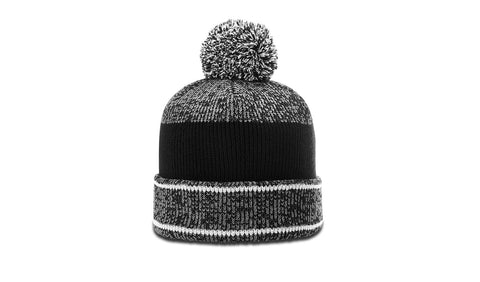 Richardson 148 Heathered Beanie with Cuff & Pom - Blank