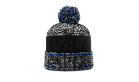Richardson 148 Heathered Beanie with Cuff & Pom - Blank
